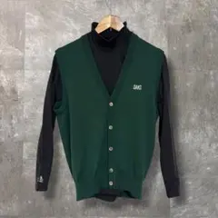 DAKS GOLF ニットベスト M 深緑 ウール100% 日本製 刺繍ロゴのサムネイル