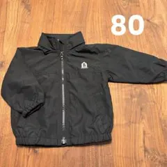 アンパサンド ジャンバー ウィンドブレーカー フード付き 黒 ブラック 80cm