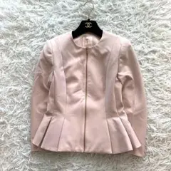 美品♡ テッドベイカー ペプラム ノーカラージャケット 裏地花柄 春色 ピンク