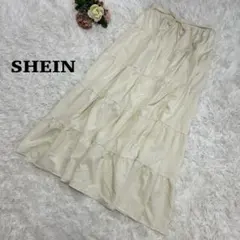 【SHEIN】シーイン フレアスカート ロング丈 アイボリー　M 春夏のサムネイル