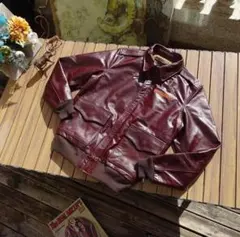 【#10288】イタリア産レザーA2フライトジャケット 大脱走モデルワインレッド