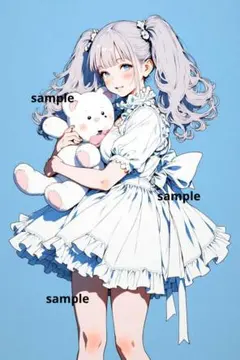 （39）手描きイラスト アナログイラスト デジタルイラスト ai美女