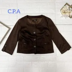 C.P.A ノーカラージャケット ブラウン 9AR 薄手 ジャケット 春秋