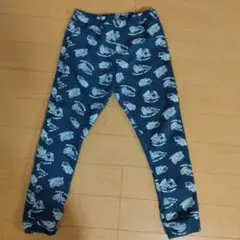 建設機械プリント ネイビー ロングパンツ