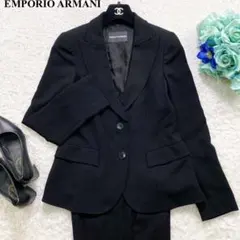 【美品】エンポリオアルマーニ セットアップ パンツスーツ ブラック 40 L