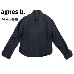 美品　agnes b. リネン ダークグレー 長袖シャツ　春夏コーデ