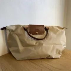 LONGCHAMP LE PLIAGE ベージュハンドバッグ