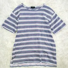 エンスウィート【М】マルチボーダー Tシャツ カットソー 半袖 綿 日本製のサムネイル