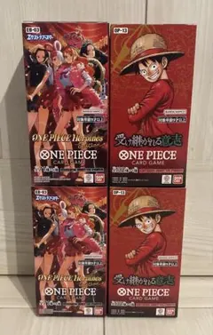 ワンピースカード 受け継がれる意志、 ヒロインズエディション各2個 テープカット