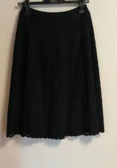 黒色• 総レース•コットン100%セミロングスカートのサムネイル