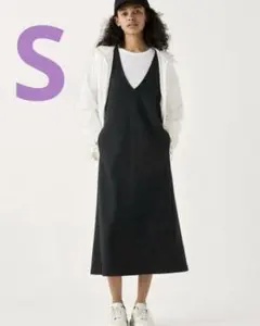 UNIQLO ブラッシュドジャージージャンパースカート　ブラック　黒　S