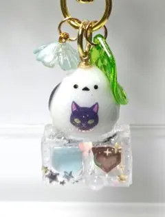 シマエナガ　チョコBOX　シャカシャカ　キーホルダー　猫　レジン　ミニチュア