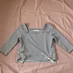 ボーダー　カットソー　7分袖　M シャツ