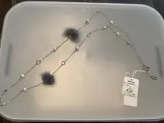 Comme Ca Ism シルバー ロングネックレス ミンクファー