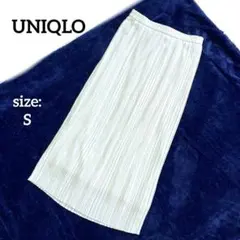 【美品】 ユニクロ UNIQLO ロングスカート プリーツ ゴムウエスト S