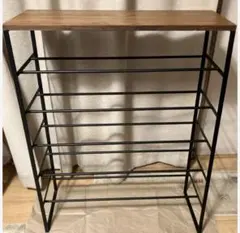 山崎実業(Yamazaki) tower シューズラック　ブラック　6段