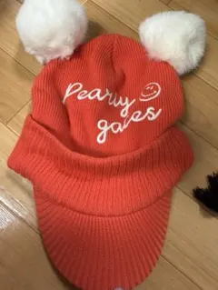 PEARLY GATES 耳付きオレンジニット帽