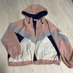 ESTACOT マウンテンパーカー ピンク×ネイビー Lサイズ