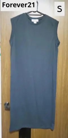 Forever21 ノースリーブ ロングワンピース 　チャコールグレー　S