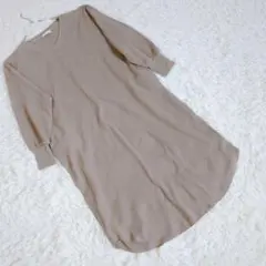 【フリークスストア】 (F) 長袖スウェットワッフルワンピース ラウンドヘム