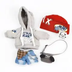 オビツ11 ねんどろいどどーる 1/12 ドール服 セット グレー×レッド