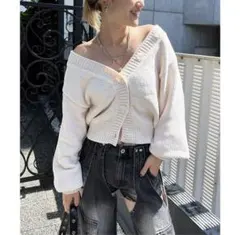 モールニットトップス カーディガン SPIRALGIRL