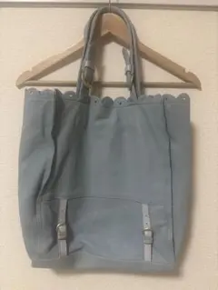 SEE BY CHOLOE レザートートバッグ　パステル　ブルー　水色　A4