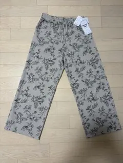しまむらEasy me Pants ボタニカル柄イージーパンツ L ベージュ新品