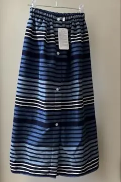 ネイビー ストライプ ラップタオル 80cm x 120cm 新品タグ付き