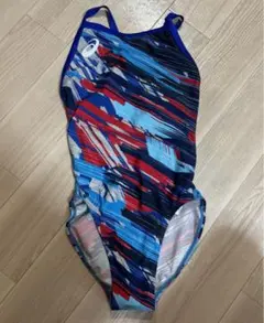 競泳用水着 青赤ストライプ　アシックスのサムネイル