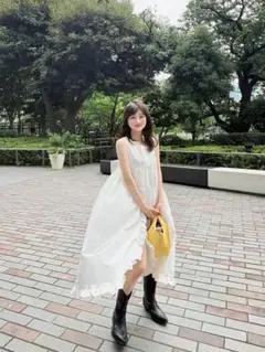 美品　ビビィ　ワンピース　Bibiy キャミワンピ　ドレス　白 2025年最新】bibiy ワンピース チュールの人気アイテム - メルカリ