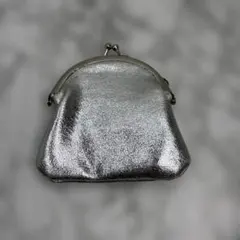 シルバー 光沢 がま口 コインケース　財布