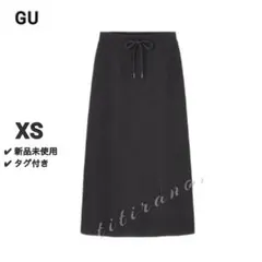 【新品未使用】GU◆ワッフルマキシスカート◆ダークグレー《XS》