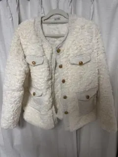 ホワイト ファー ジャケット フレンチガーリー