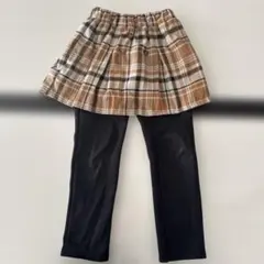 裏起毛チェックスカート付レギンス　120cm