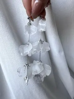 ブライダルピアス フラワー 花びら シルバー ウェディング