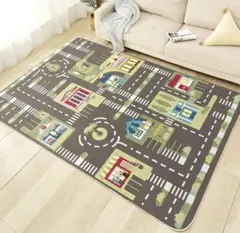 プレイマット　ラグ　道路　車　ベビー　キッズ　トミカ　120cm×80cm