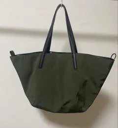1回使用 ZARAトートバッグ カーキ ナイロンのサムネイル
