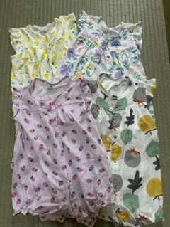 ロンパース 女の子　夏服　前開き　4枚セット