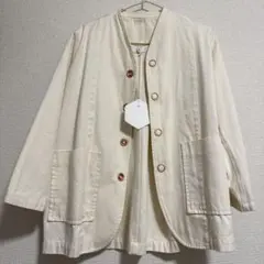 FIRMUM アイボリー ノーカラージャケット XS