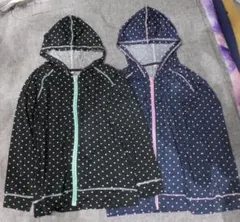 双子★水玉模様フード付きラッシュガード2点セット★サイズ１４０