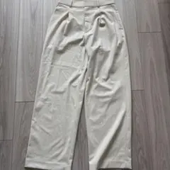 UNIQLOユニクロブランドタックワイドパンツ大きいサイズM 最安値ナチュラル