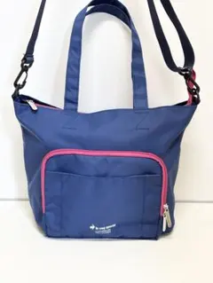 【未使用品】ルコックスポルティフ 2WAY ミニトート カートバッグ 紺×ピンク