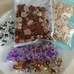 3月31日まで★「くま＆スイーツビーズ大量セット★アクセサリー素材 まとめ売り」