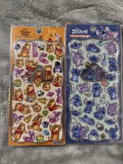 『正規品』新作プチドロップ ステッカー プーさん、スティッチ