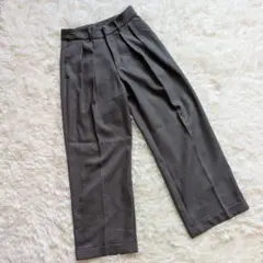 GU ジーユー グレー ワイドパンツ プリーツ入り M