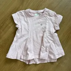 petit main プティマイン ペプラムTシャツ ピンク 90cm