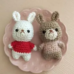 あみぐるみ　うさぎ 2匹セット♪