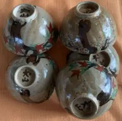 希少　古犬山焼　雲錦手　色絵茶碗　飯碗　5客　揃 希少 古犬山焼 雲錦手 色絵茶碗 飯碗 5客 揃 希少 古犬山焼 雲錦