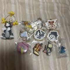 トムとジェリー フィギュア　ラバーキーホルダー　クリップ　缶バッジ